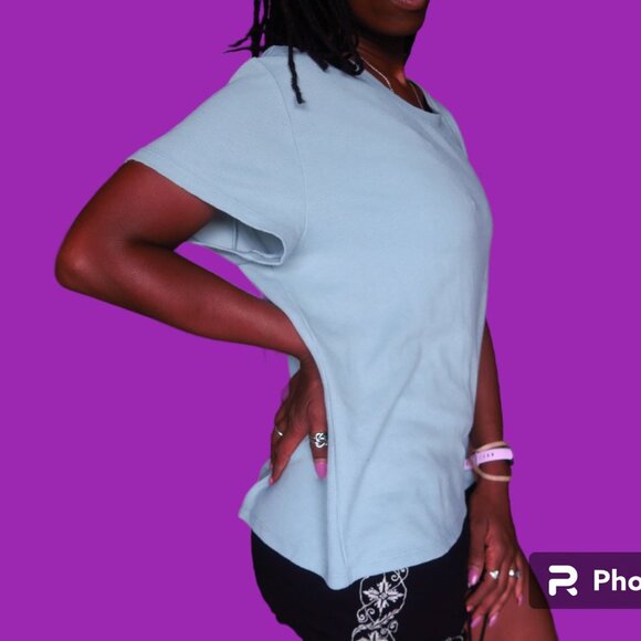 Victoria's Secret plus size short sleeve thermal top in blue size XL. - Picture 3 of 7